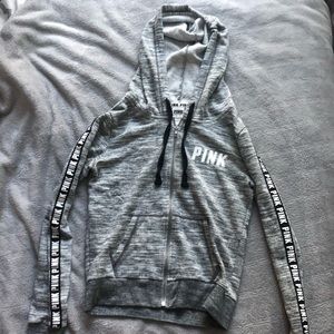 Grey PINK zip up jacket